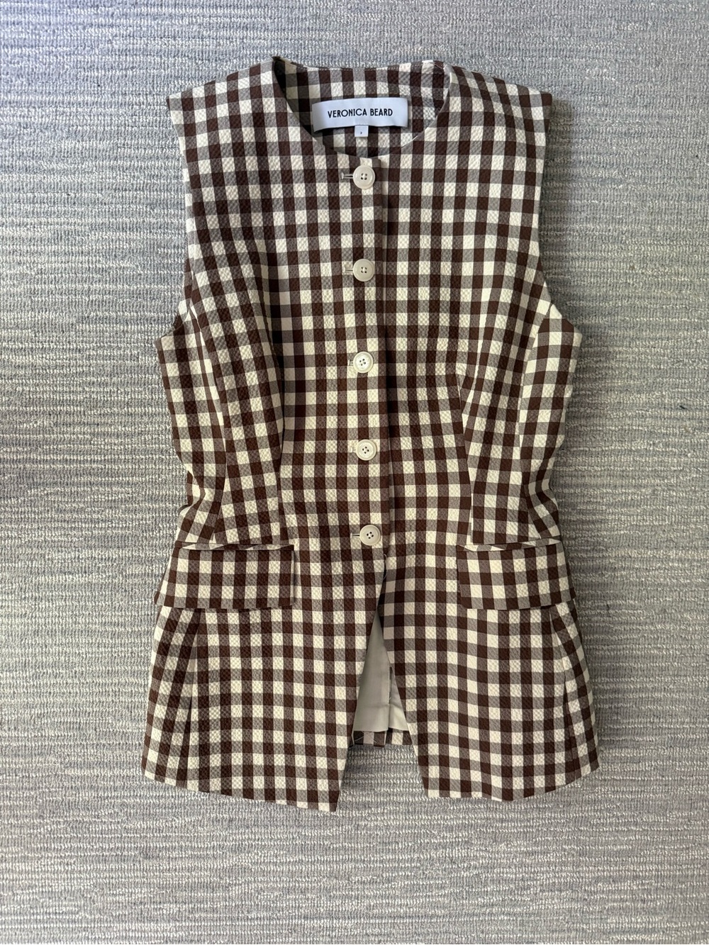 Veronica Beard Lois Vest in Light Chickory & Dove size 2 - Picture 2 of 5